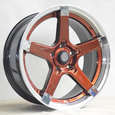 China 17x7.5 Inch Car Aluminum Alloy Edges Aftermarket Model 5 Spoke ET 28 PCD Style Molding Slot 100-114.3 On Sale for sale