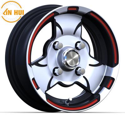 China Small size aluminum alloy wheel wheels 12 inch 4*100-114.3 auto parts rims alloy wheels machine face to add red edge for sale