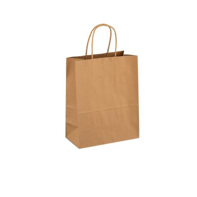 China Recyclable Customized Shopping Deli Twisted Paper Bags Logo Printed Fast Food Packaging Handle Kraft Bag for sale