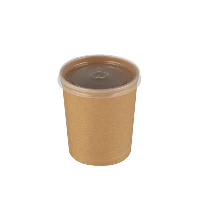 China 8oz waterproof brown ood container waterproof kraft paper soup cup for food packing for sale