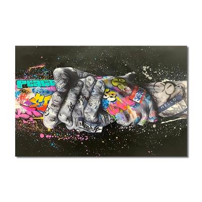 China Modern Home Decoration Hands Hold Tight Graffiti Art Wall Art Posters And Street Noise Prints Picture Canvas Painting For Living Room for sale