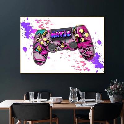 China Modern Graffiti Art Gamepad Canvas Painting Street Posters and Abstract Wall Art Print Pictures for Living Room Home Decor for sale