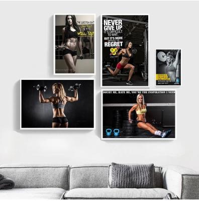 China Modern Motivational Fitness Bodybuilding Picture Room Wall Decor Canvas Print Inspirational Modern Art Poster Print Sexy Women for sale