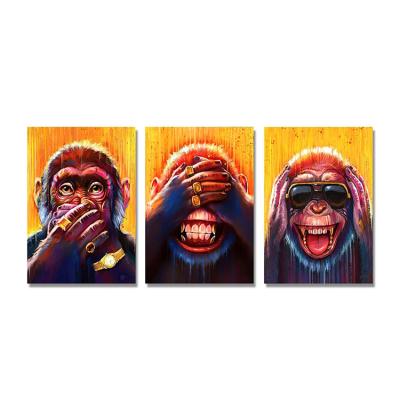 China Modern Monkey Artwork Canvas Print Animal Painting For Home Wall Art Hotel Cafe Frame Decoration for sale