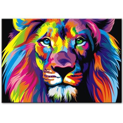 China Modern Animals Cuadros Lienzo Lion Art Canvas Painting of Lion Art Posters And Prints Watercolor Abstract for sale