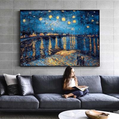 China Modern Famous Abstract Art Van Gogh Starry Night Impressionist Starry Night Canvas Print Pictures Canvas Paintings for sale