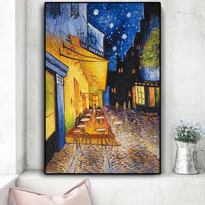 China Modern Famous Van Gogh Cafe Terrace At Night Oil Painting Reproductions On The Wall Art Picture Canvas Posters And Prints For Living Room for sale