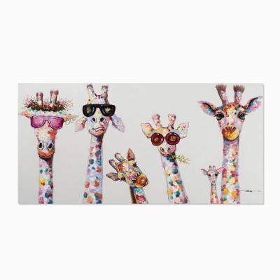 China Modern Nordic Canvas Art Pictures Print Giraffes Poster Art Canvas Painting Cute Cartoon Kids Room Home Decor Wall for sale