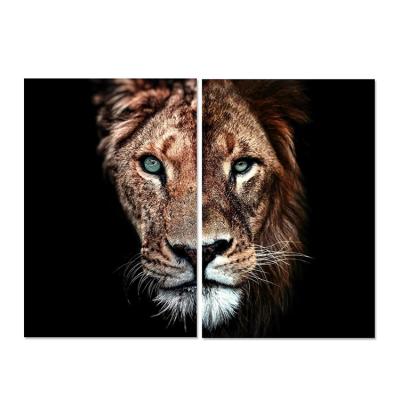 China Modern Canvas Art Pictures And Canvas Paintings Of Male Lion And Lioness Animal Prints On The Wall Art Modern Decorative Posters for sale