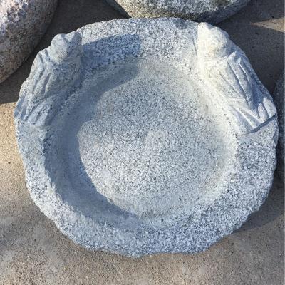 China Decorative Stone Artistic Garden Vessel Granite Bird Bath for sale