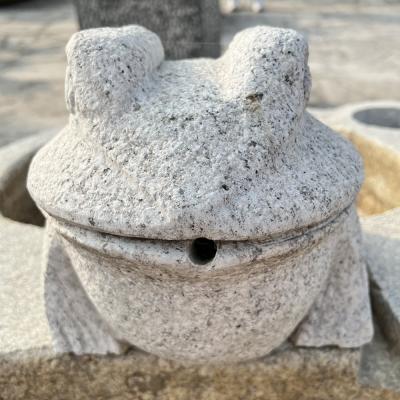 China Gray Outdoor Equipment Large Double Step Drilling Frog Traditional Granite Wash Fountain for sale