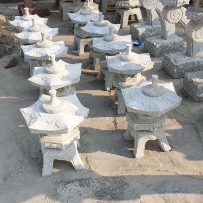 China Beautiful traditional japanese rokkaku yukimi garden stone lanterns for sale for sale