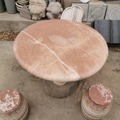 China Outdoor decoration garden carved beautiful onxy table and bench set supplier for sale