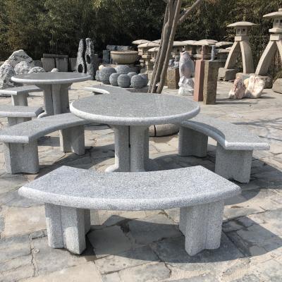 China Chinese Outdoor Garden Decoration Park Bench Furniture Granite Recliner Chair Table Garden Sets for sale