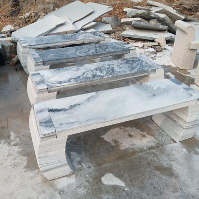 China 2022 Modern New Design Patio Street Garden Decoration L140cm Curved Legs Natural Stone Benches for sale