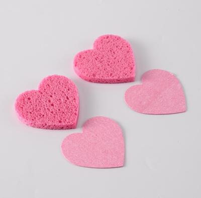 China Home Kitchen Professional Manufacturing Biodegradable Plastic Cellulose Sponge Heart Shaped Plastic Free Compressed Facial Exfoliating for sale