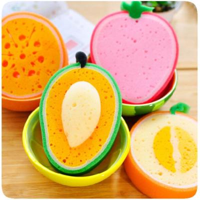 China Sustainable Soft Cute Fruit Shape Bath Blast Shower Sponge for sale