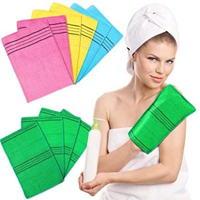 China All Natural Plus Size 5 Color Dry Korean Body Exfoliating Glove Reusable For Removal for sale