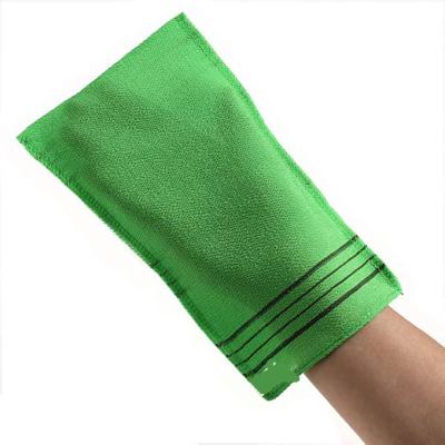 China All Natural Squishy Black Dead Skin Effective Skin Care Scrubber Exfoliating Gloves Elastic Cuff Exfoliating Body Glove for sale