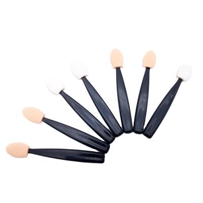 China Fan Sweep Mini Eyeshadow Sponge Applicator Brushes Disposable Double End Eyeshadow Brush for sale