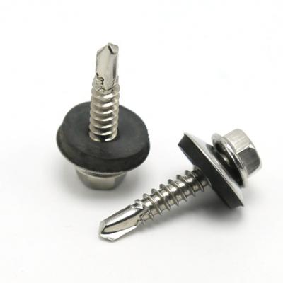 China Small Piece Hexagonal Eself Stainless Steel Self Hex Screw Roofing Washer And Drilling Screw for sale