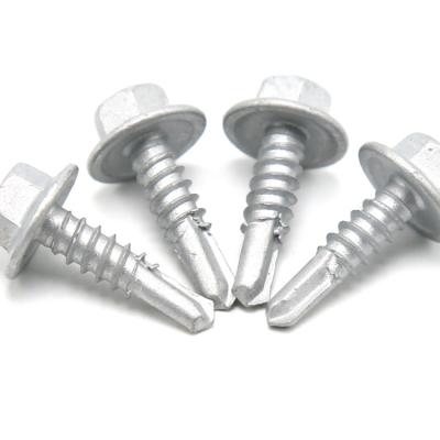 China Stainless steel head covering corigation roof sefl hex self-drilling dhrilling square screw for sale