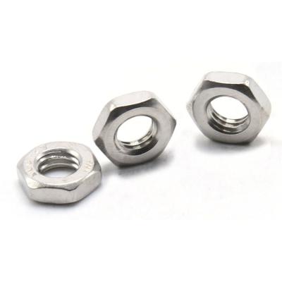 China High Quality 304 Heavy Industry White Thin Hex Coupling Stainless Steel Nut for sale