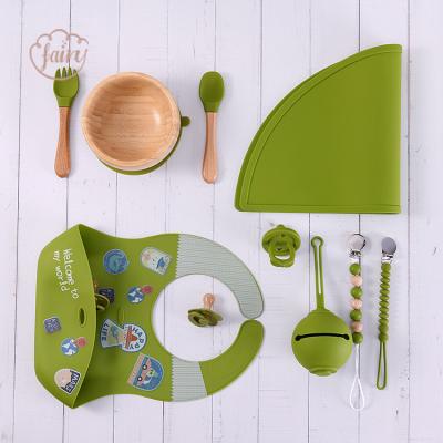 China Toy Factory Bpa Free Bamboo Soft Rolls 4 Pieces Baby Silicone Tableware Baby Feeding Set for sale