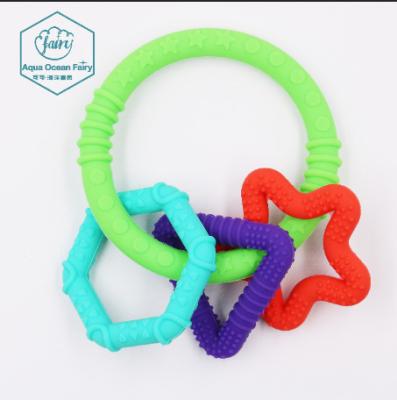 China 100% New Design Eco-friendly Food Grade Silicone Baby Teethers Play Bpa White Card Teether Wholesale for sale