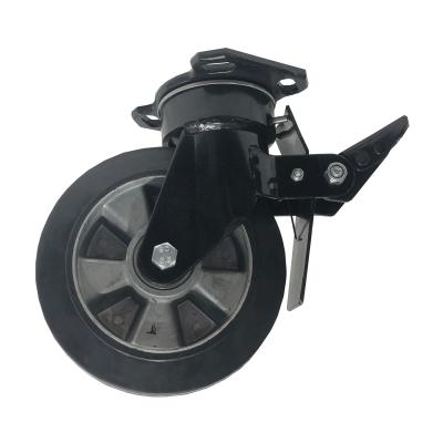 China swivel & Rigid SS Heavy Duty Industrial Rubber Caster Wheels Europe Style for sale