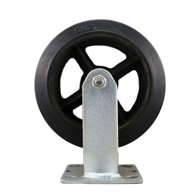 China SS Cast Rigid Rigid Rubber Caster Wheels 8 Inch Caster for sale