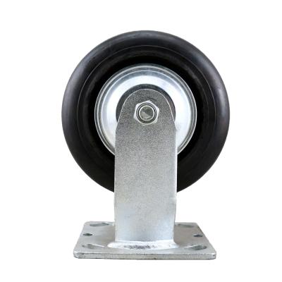 China Rigid SS 6 Inch Cast Iron Wheels Rubber Rigid Caster With Fork Korea Style Ball 150 Mm for sale