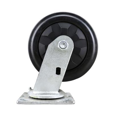 China PIVOT SS Black Solid Rubber Caster Polymer Trolley Wheels for sale