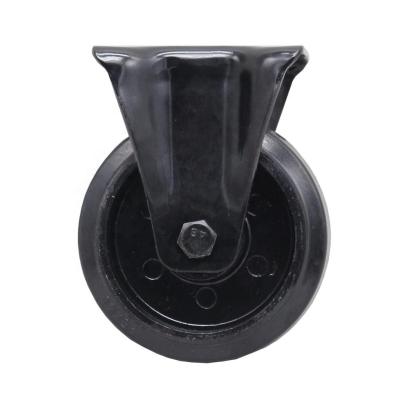 China SS 125X40MM Rigid Aluminum Elastic Rubber Caster Wheel For Coffee Table Vintage Rigid Caster for sale