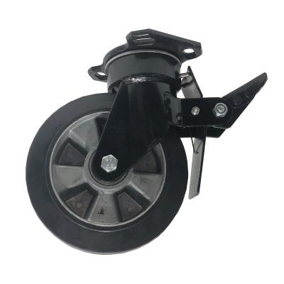 China swivel & SS Rigid Elastic Rubber Aluminum Caster Wheels 5 8 Inch European Style for sale