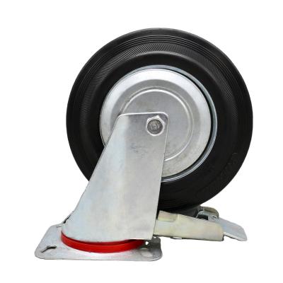 China PIVOT SS Rubber Industrial Bin Wheels 8 Inch Lockable Swivel In Stock Economic Price for sale