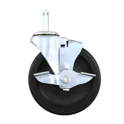 China PIVOT SS 5inch X 7/8 Inch Caster Wheel Cheapest Price Hard Rubber Ring Stem Light Duty Friction for sale