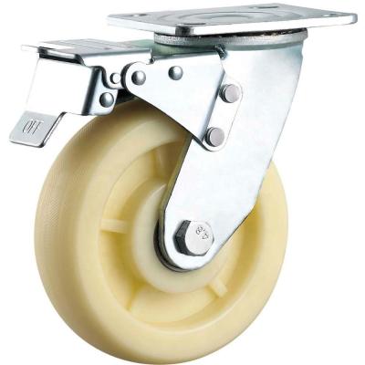 China swivel & SS 8 Inch Rigid Nylon Caster Wheels Heavy Duty 4 5 6 Inch Vanilla Series for sale