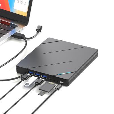 China External 7-in-1 multifunctional burner Type C USB external mobile optical drive DVD RW external optical drive for sale