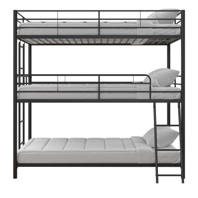 China 3 Layer Bed Metal Triple Bunk Bed, Twin/Twin/Twin, Black for sale