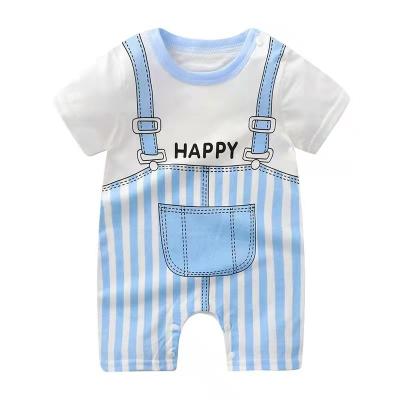 China Cheap 100% Cotton Summer Baby Clothes Organic Bamboo Lovely Cartoon Girl Boy Romper Shorts Baby Overalls Infant Infant Romper for sale