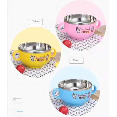 China BPA Free Toddler Stainless Steel Bowl Kids Dinner Children Feeding Bowl with Spoon Baby Training Bowl Spoon Fork Feeding Set for sale