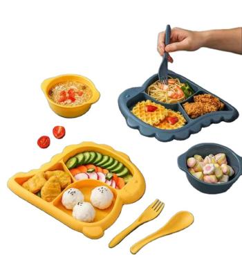 China High Quality BPA Free Toddler No Slip Kids Feeding Dishes Newborn Baby Dinne Suctionl Baby Kids Eating Dishes And Bowls Set for sale