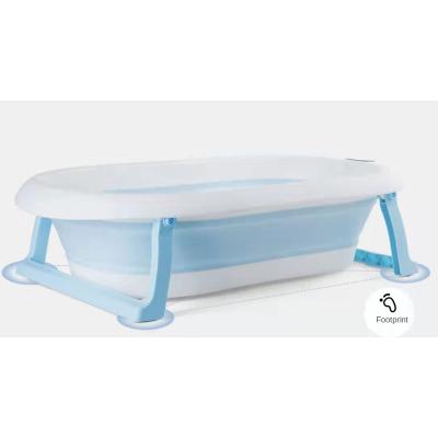 China Large Child Folding Bathtub Mold Baby White Infant Soaking Tub Premium Portable Plastic Bucket Protection With Temp B0005 for sale