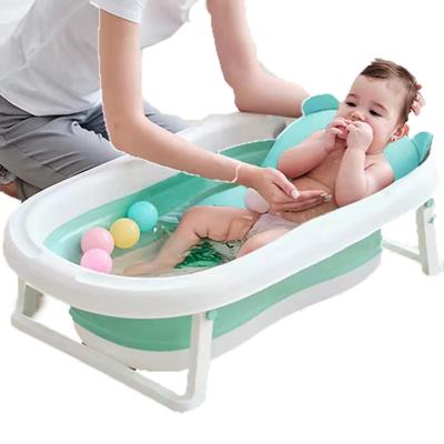 China Kids Folding Bathtub Set Cheap Plastic Molding Portable High Pink Soaking Baby Infant Bathtub Temp B0007 for sale