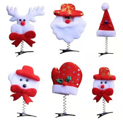 China Cute Soft Cheap Santa Claus Fawn Horn Hair Accessories Clips Antlers Hairpins Decoration For Christmas Elk Ears Antler Hair Clips for sale