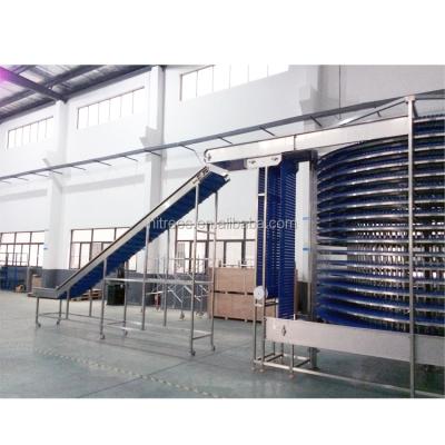 China food & Beverage Plant Double Drum Spiral IQF Freezer DF1500 1500kg/h for sale