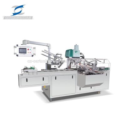 China Automatic Food Tray Cartoning Equipment for Big Box with Manual Loading for Cookie Cake Pizza Noodle for sale