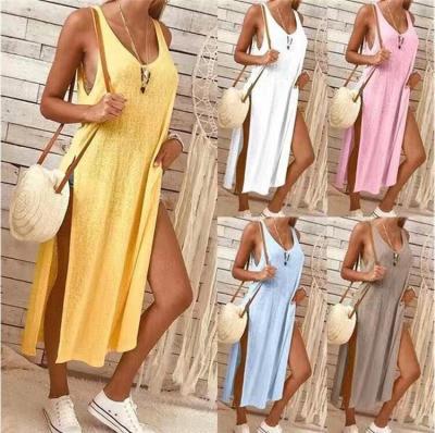 China Cotton Women Summer Breathable Canvas Casual Dress for sale