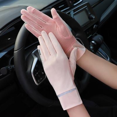 China Women Summer Women Dots Sun Uv Protection Gloves Cotton Lace Up Non-slip Workout Gloves for sale